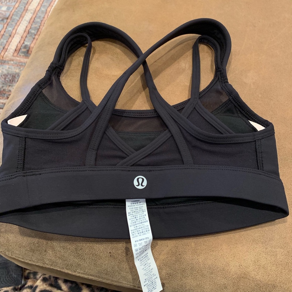 Black Get Down Bra Solid Mesh Strappy - image 2